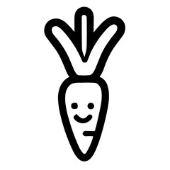 Simple black cute carrot flat icon

