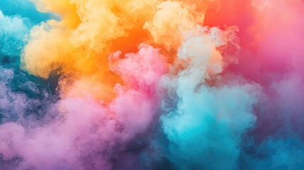 Colorful smoke bursts create a vibrant, ethereal atmosphere, perfect for abstract art and creative backgrounds.
