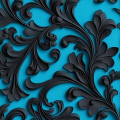Seamless Floral Pattern - Foil repeating pattern on lightly textured background