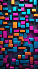 Neon Brick Wall abstract background