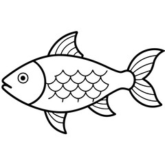 A Whole Fish with Colorful Vector Illustration for Fresh Seafood Inspiration
