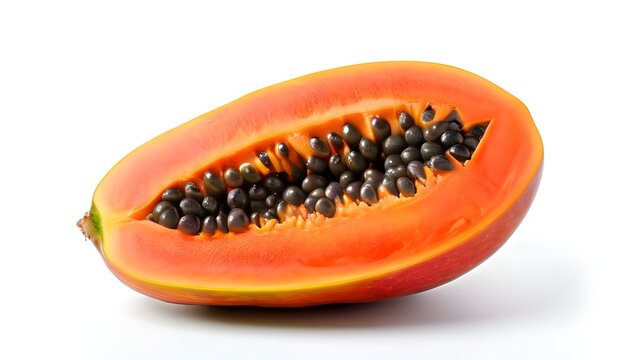 papaya isolated on white background, papaya frut