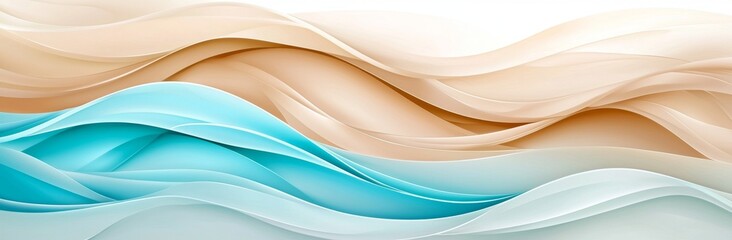 Obraz premium Using dark gray, teal blue, and light slate gray colors for an inconspicuous header with an elegant abstract wave illustration