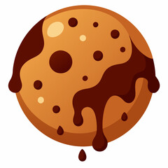 Mouthwatering Gooey Chocolate Chip Vector Illustration of Freshly Baked Cookies Just Out of the Oven

