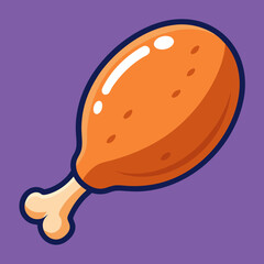 Vibrant Vector Illustration Showcasing Deliciously Cooked Chicken Dish
