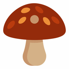 Realistic Brown Mushroom with Unique Texture Vector Art Ideal for Illustrations
