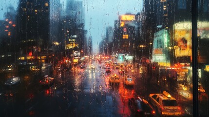 "City Reflections: Capturing Rainy Days Through the Window Pane"
