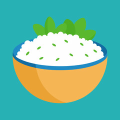 Whimsical Vector Illustration of a Bowl Overflowing with White Delights
