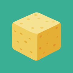 A Delicious Block of Tofu Vector Illustration for Healthy Cooking Inspiration
