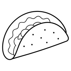 Stunning Vector Art of a Taco Overflowing with Bright and Fresh Ingredients for an Eye Catching Treat
