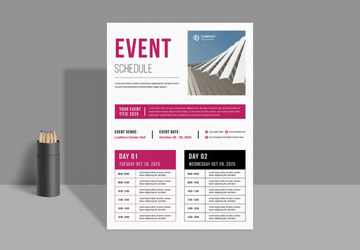 Event Schedule Flyer Design Layout