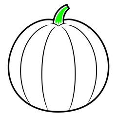A Round Pumpkin With Whimsical Face Vector Illustration for Halloween Fun
