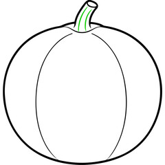 A Round Pumpkin With Autumn Leaves Vector Illustration Perfect for Thanksgiving
