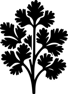 black cilantro plant silhouette clip art preview