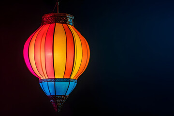 Obraz premium Colorful beautiful lantern in Diwali festival with an isolated background