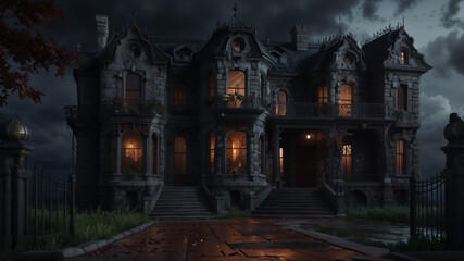 Fototapeta premium scary house in the woods
