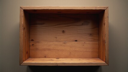 wooden box with an open top, top view