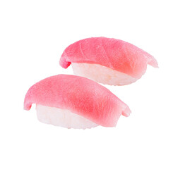 Two delicious maguro nigiri sushi with tuna sashimi on rice