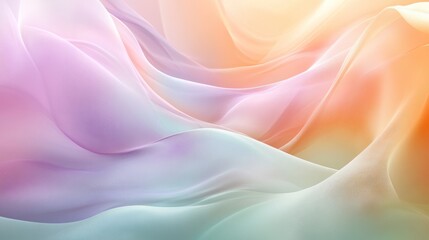 Obraz premium Soft, flowing pastel waves create an ethereal, abstract background.