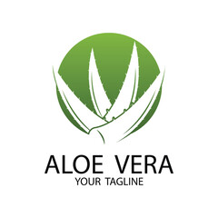 Aloe Vera Logo, Health Leaf Vector, Design Suitable For Beauty Salon, Organic Recycling, Skin Health Leaf