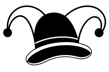 Mardi Gras hat silhouette vector, Carnival or clown hat icon