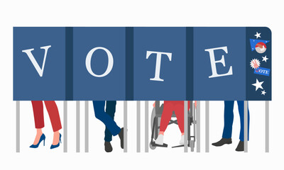 ballot box vote election day flat illustration