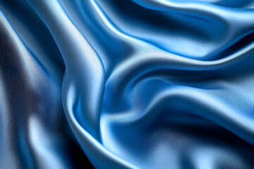 Obraz premium Abstract blue silk fabric background for elegant design.