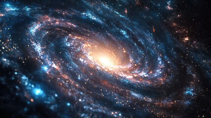Fototapeta premium Vibrant galaxy image showcasing swirling stars and cosmic beauty, perfect for space enthusiasts and science fiction themes.