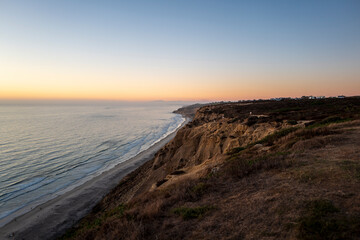 orange cliffs at sunset, black's beach