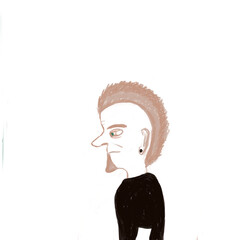 Cartoon Men Punk Stock Illustrations