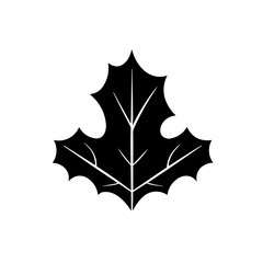 Obraz premium Christmas Simple Black holly flat icon