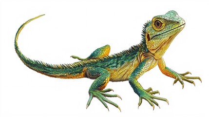 Fototapeta premium An imaginative lizard graphic template set against a blank canvas, ideal for enhancing posters, flyers, and educational content.