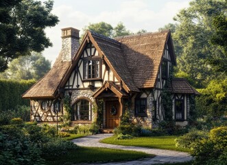 Obraz premium Stone Cottage Home.