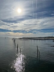 sunset over the lake