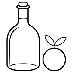 A Glass Bottle of Vintage Olive Oil Vector Illustration for Culinary Delights
