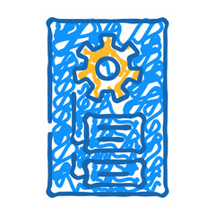 lock folder doodle icon sketch vector. lock folder sign. isolated symbol illustration