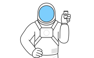 仕事でスマホを使う宇宙飛行士