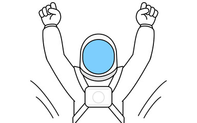 ラジオ体操をする宇宙飛行士