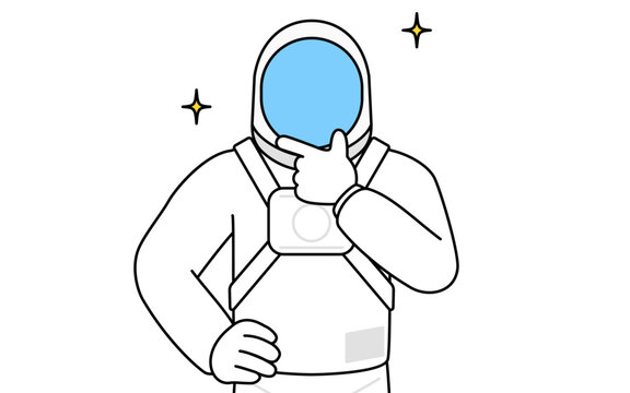 recommend clip art: 自信家のポーズを取る宇宙飛行士