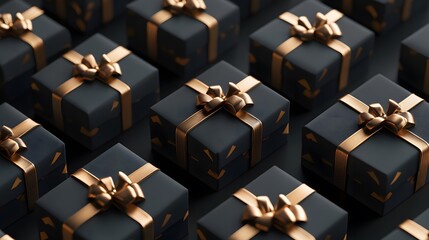 Realistic Detailed 3d Gift Boxes Seamless Pattern Background. Vector. 
