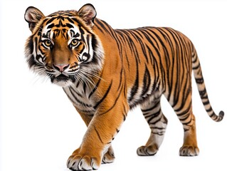 Naklejka premium Fierce Tiger Prowling with Vibrant Stripes