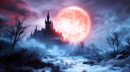 A cursed castle engulfed in gloom, where a vile sorcerer presents a cryptic riddle, danger lurking behind each word, a dark and mysterious setting