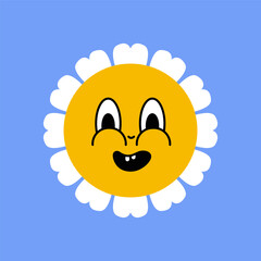 Daisy flower smiling face, cute sunflower emoji for different emotions, great for adding joy to your designs