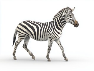 Fototapeta premium Zebra Walking Gracefully in Full Body Pose