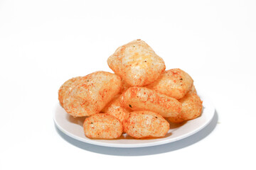Kerupuk kulit (rambakjangekkrecekkarodok) are a traditional Indonesian snack made from cow or sheep skin, with a spicy taste.