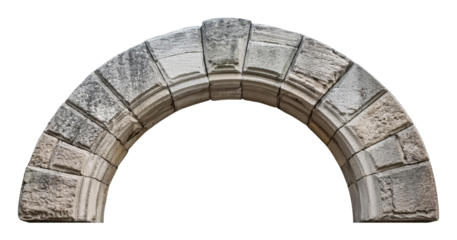 Stone Archway Isolated on Transparent Background.