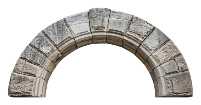 Stone Archway Isolated on Transparent Background.