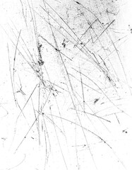 Black Grunge Distressed Scratch Dirty Noise Texture Isolated on Transparent Background.