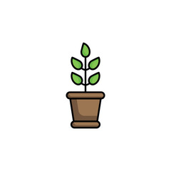 Eco Plant icon design with white background stock illustration