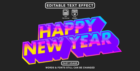Happy new year 2025 text effect style